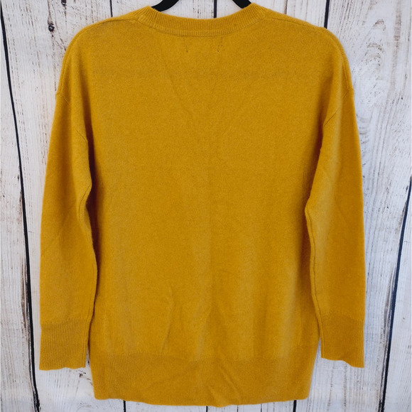 Tahari | Mustard Yellow 100% Cashmere Pure Luxe Long Sleeve Sweater - Picture 8 of 14